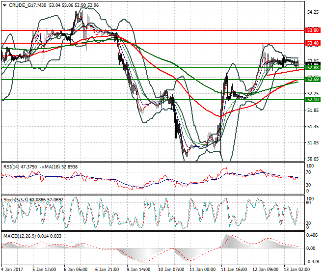 WTI Crude Oil Mid-day Analysis 13 January 2017