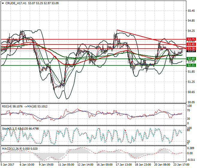 WTI Crude Oil Mid-day Analysis 24 January 2017