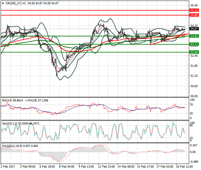 WTI Crude Oil Mid-day Analysis 21 Feb 2017