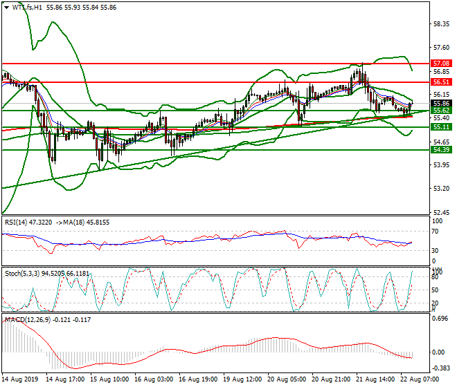 WTI Crude Oil Mid-day Analysis 22 Aug 2019