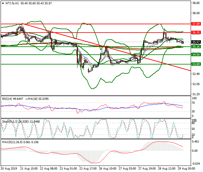 WTI Crude Oil Mid-day Analysis 29 Aug 2019
